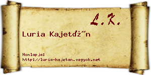 Luria Kajetán névjegykártya